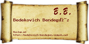 Bedekovich Bendegúz névjegykártya
